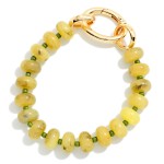 Wholesale rondelle Bead Bracelet oversized statement clasp strung smooth glossy