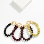 Wholesale rondelle Bead Bracelet oversized statement clasp strung smooth glossy