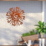 Wholesale wacky Sun Metal Wall Art Gauge Powder Steel Weather Proof Made USA Str