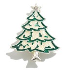 Christmas Tree Broach Featuring Glitter Enamel 

- Approximately 2" L