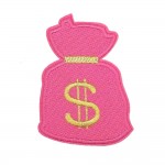 Wholesale embroidered Money Bag Patch L Iron Sew Application