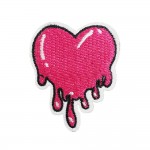 Wholesale embroidered Dripping Heart Patch L Iron Sew Application