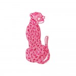 Wholesale embroidered Pink Leopard Patch L Iron Sew Application