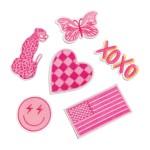 Wholesale embroidered Pink Leopard Patch L Iron Sew Application