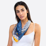 Wholesale light wight multi wear stripped scarves Denimson POLYESTER