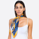 Wholesale light wight multi wear stripped scarves Denimson POLYESTER