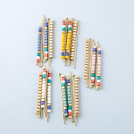 Wholesale hair pin set three hair pins color block beaded details