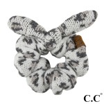 Wholesale c C Exclusives SCR Leopard print bow top knit scrunchie Viscose Polyes