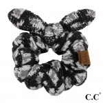 Wholesale c C Exclusives SCR Leopard print bow top knit scrunchie Viscose Polyes