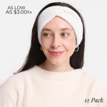 Wholesale super Soft Fuzzy Knit Headwraps Assorted Pack Assorted Colors Colors P