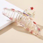 Wholesale criss Cross Resin Hair Claw Pressed Flowers Long