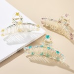 Wholesale resin Criss Cross Hair Claw Pressed Flowers Long