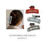 Wholesale do Everything Love Glitter Rectangular Resin Hair Clips L