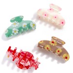 Wholesale daisy Printed Claw Hair Clip L