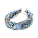 Wholesale paisley Print Headband Top Knot Detail One Fits Most Plastic Polyester