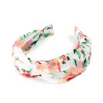 Wholesale mixed Floral Headband Top Knot Detail One Fits Most Plastic Polyester