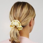 Wholesale mixed Daisy Print Hair Scrunchie One Fits Most Polyester