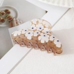 Wholesale flower Printed Smoked Claw Hair Clip L