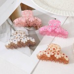 Wholesale flower Printed Smoked Claw Hair Clip L