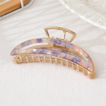 Wholesale gold Half Moon Metal Claw Hair Clip Colored Tortoise Inlay Details L