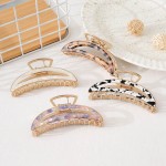 Wholesale gold Half Moon Metal Claw Hair Clip Colored Tortoise Inlay Details L