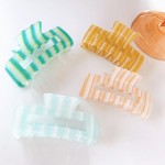 Striped Acetate Hair Clip

- Approximately 3.25" W