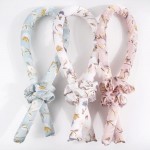 Wholesale floral Print Satin Heatless Hair Curler Scrunchies Hair Clip