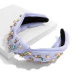 Wholesale rhinestone Studded Knotted Headband One Fits Most