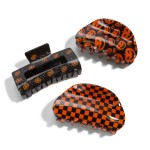 Wholesale halloween Pumpkin Rectangle Hair Claw Clip L