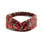 Wholesale soft Elastic Plaid Holiday Headband One Fits Most