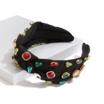 Wholesale statement Top Knot Headband Rhinestones One Fits Most