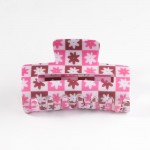 Wholesale flower Checkered Rectangle Hair Claw Clip L