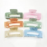 Wholesale plaid Glitter Acetate Hair Claw Clip L
