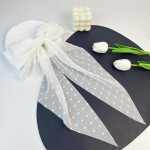 Wholesale handmade Clip Hair Bow Embroidered Dot Details L