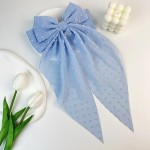 Wholesale handmade Clip Hair Bow Embroidered Dot Details L