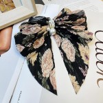 Wholesale ribbed Clip Hair Bow Pearl Details L