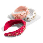 Wholesale rhinestone Pearl Studded Knotted Headband Metal Starfish One Fits Most