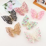 Wholesale layered Hollow Acetate Butterfly Hair Claw Clip L