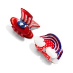 Wholesale set Two Americana Claw Clips Glitter Accents L
