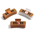 Wholesale leather Embossed Sports Mom Hair Clip L