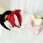 Wholesale solid Color Knotted Ribbon Bow Headband One Fits Most