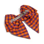 Wholesale checkered Plaid Game Day Clip Hair Bow L