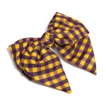 Wholesale checkered Plaid Game Day Clip Hair Bow L