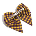 Wholesale checkered Plaid Game Day Clip Hair Bow L