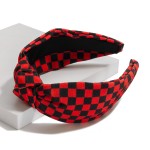 Wholesale checkered Game Day Knotted Headband One Fits Most