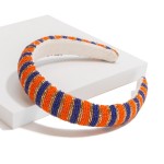 Wholesale two Seed Bead Cushion Headband One Fits Most