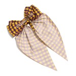 Wholesale checkered Plaid Game Day Oversized Clip Hair Bow L