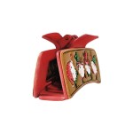 Wholesale embossed Vegan Leather Christmas Gnome Hair Clip W