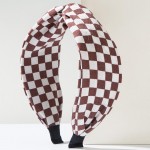 Wholesale checker Knotted Headband One Fits Most
