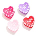 Set Of Four "CUTIE PIE" Conversation Heart Acetate Claw Hair Clips

- Approximately 1.5" L